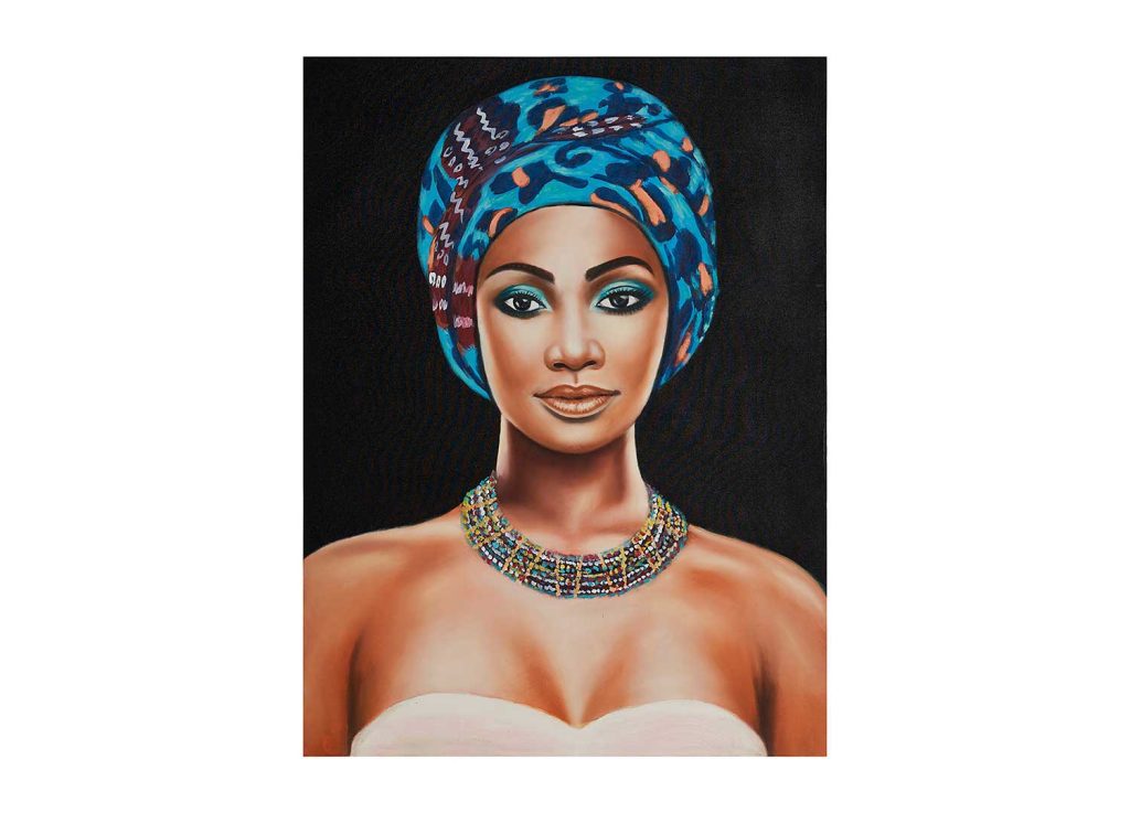 Décoration murale sur toile femme africaine 90x120 cm