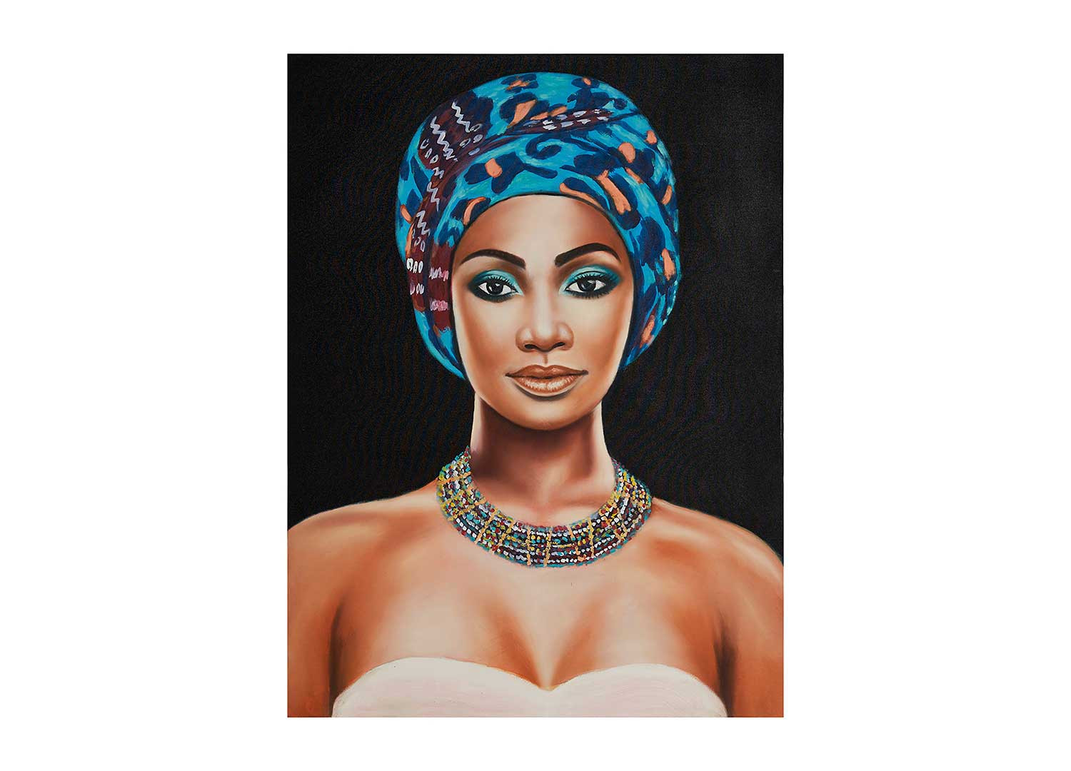 Décoration murale sur toile femme africaine 90x120 cm