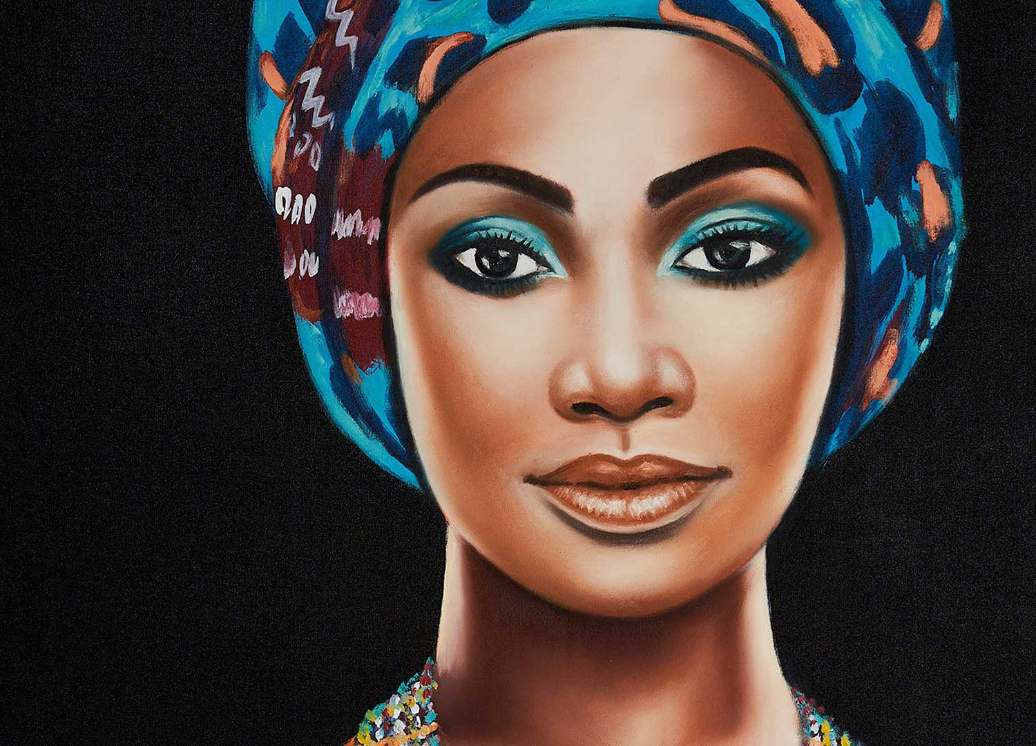 Décoration murale sur toile femme africaine 90x120 cm