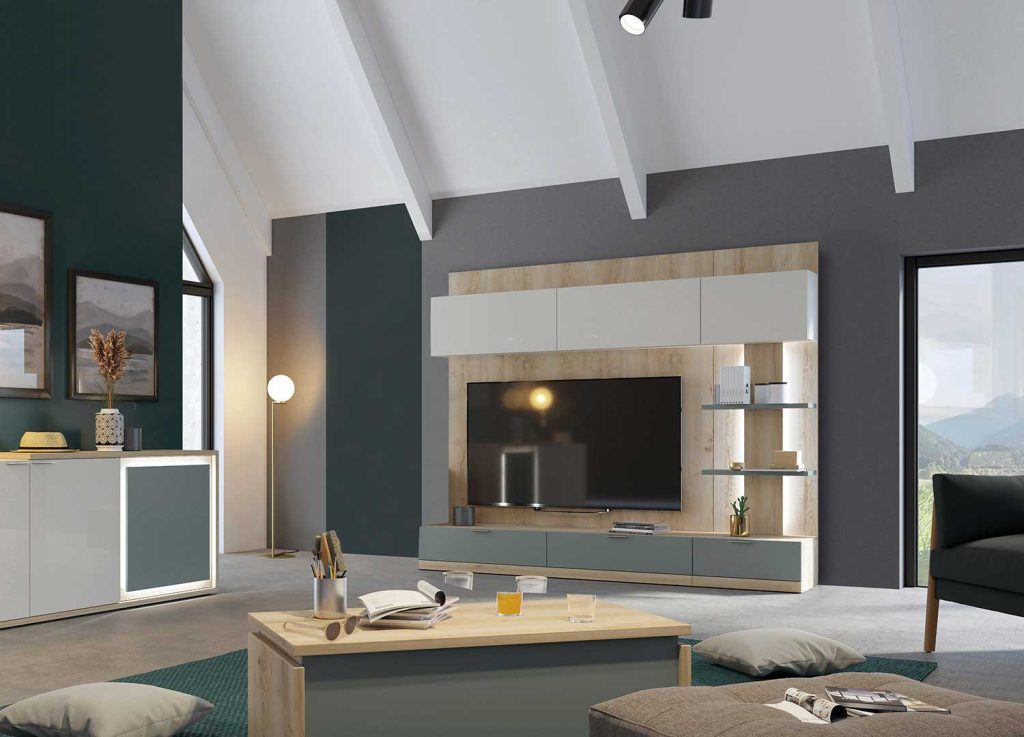 Élément mural TV avec rangement 240 cm Elska