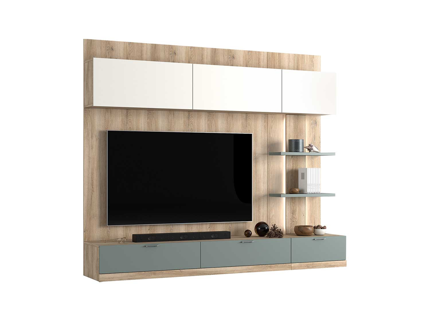 Élément mural TV avec rangement 240 cm Elska