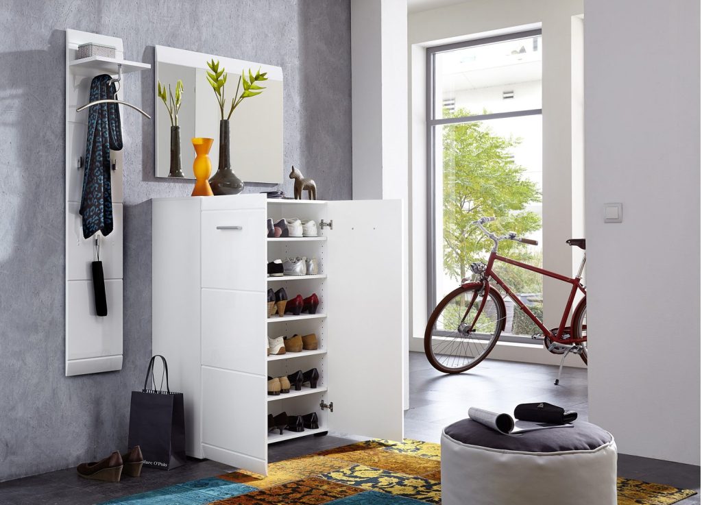 Ensemble de meuble d'entrée laqué blanc