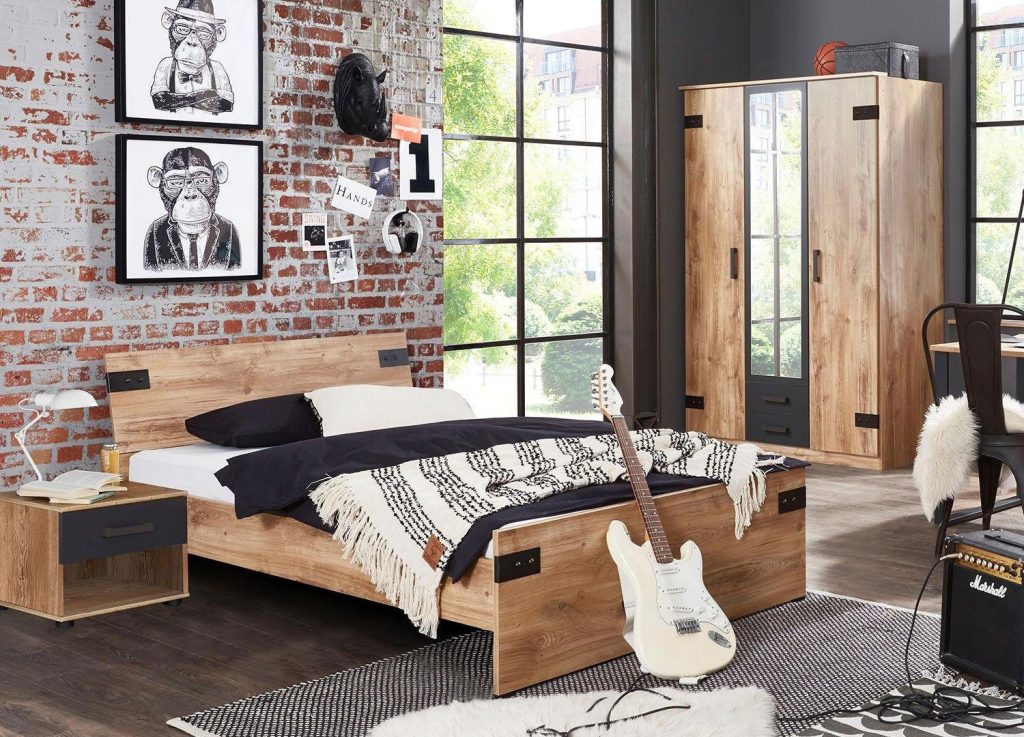 Ensemble de mobilier chambre ado style industriel