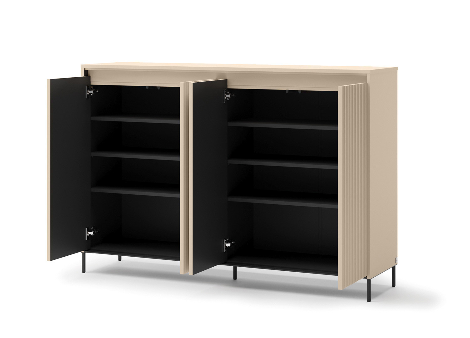 Ensemble d'entrée armoire et commode beige et noir Trend