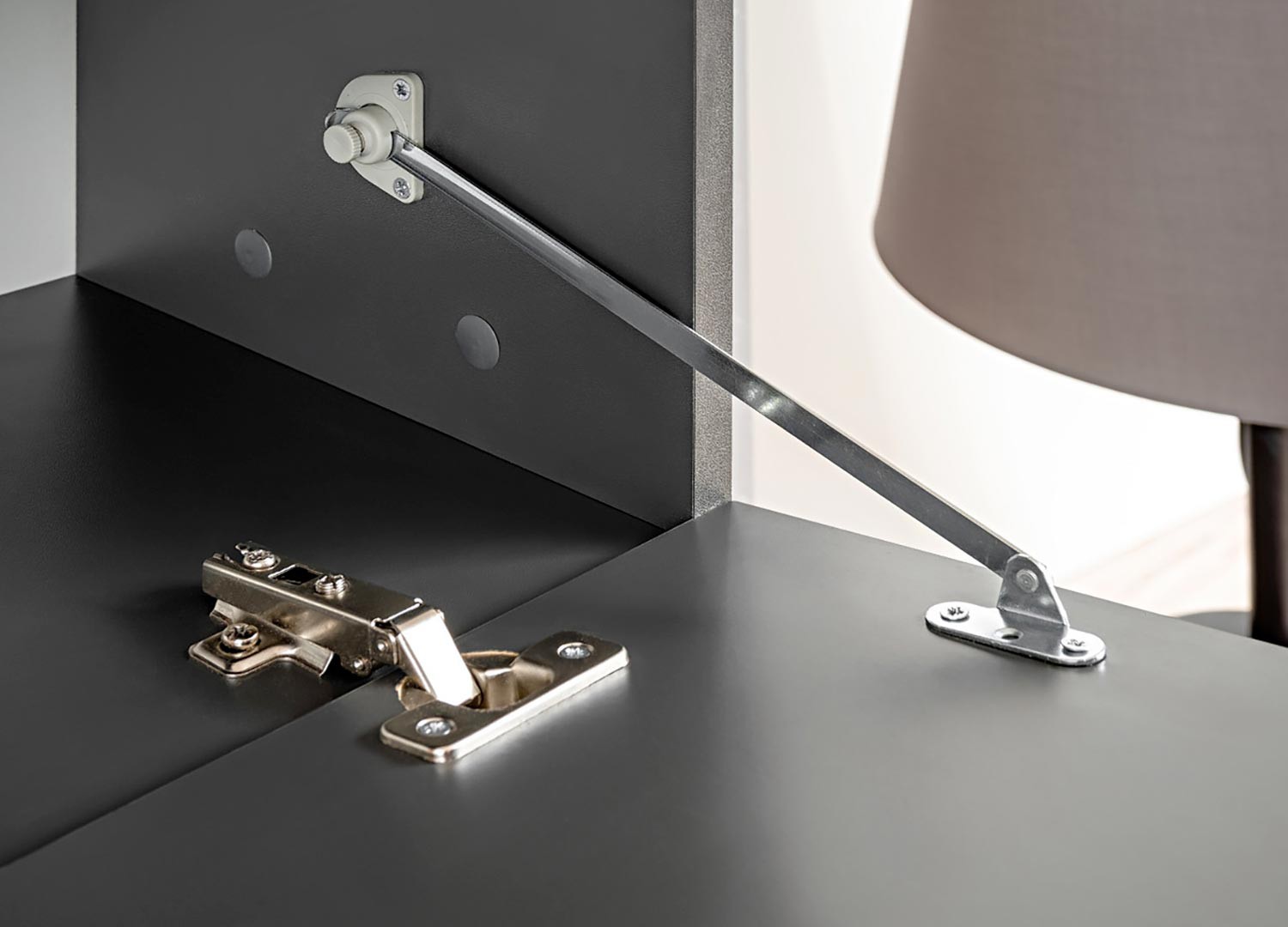 Ensemble meuble TV mural anthracite et bois