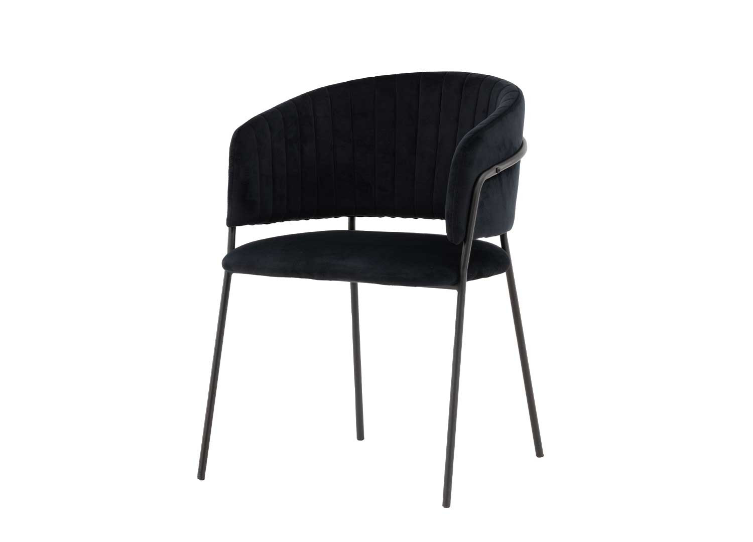 Ensemble table à manger blanche OLGA et 6 chaises noires SELMA