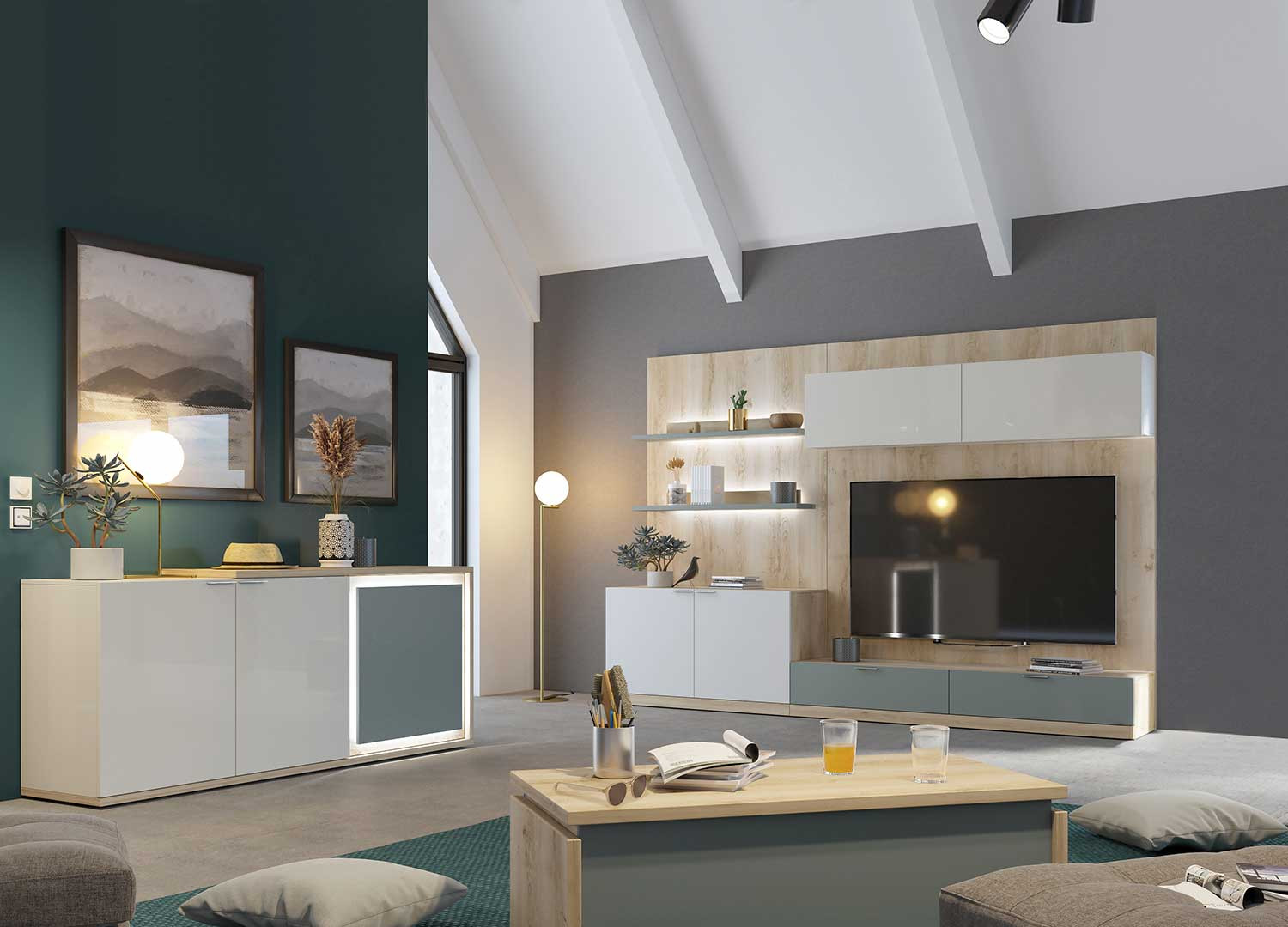 Ensemble TV moderne 300 cm Elska