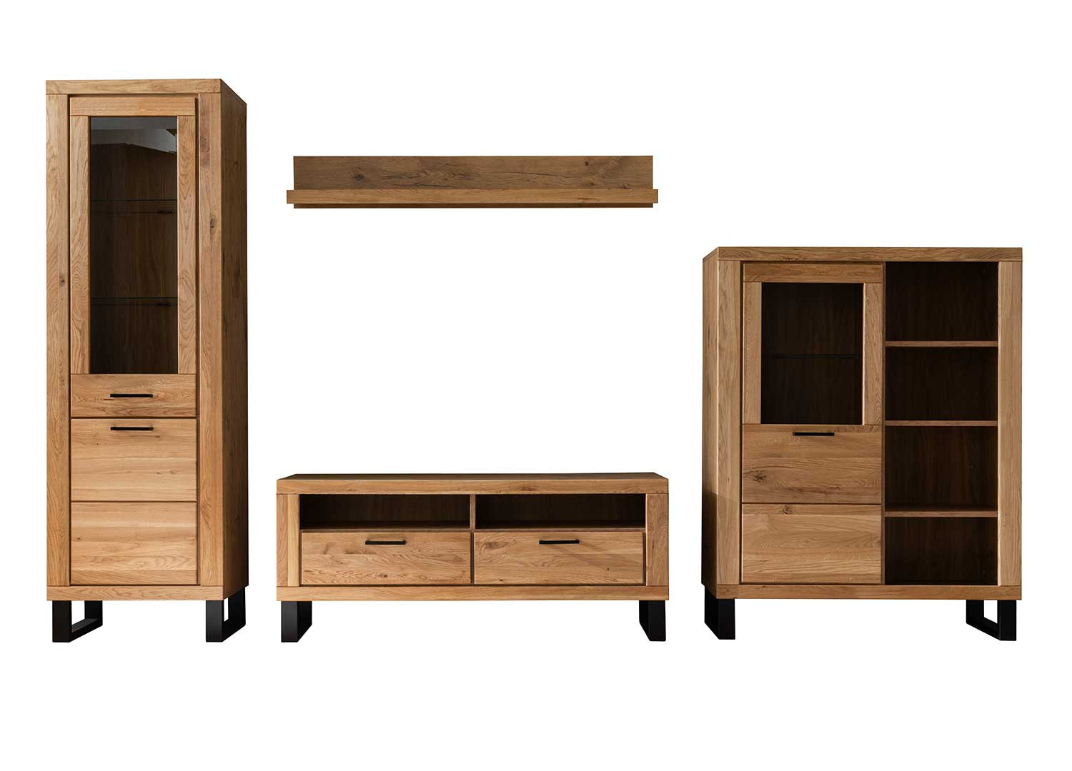 Ensemble TV moderne en bois chêne sauvage Jambo