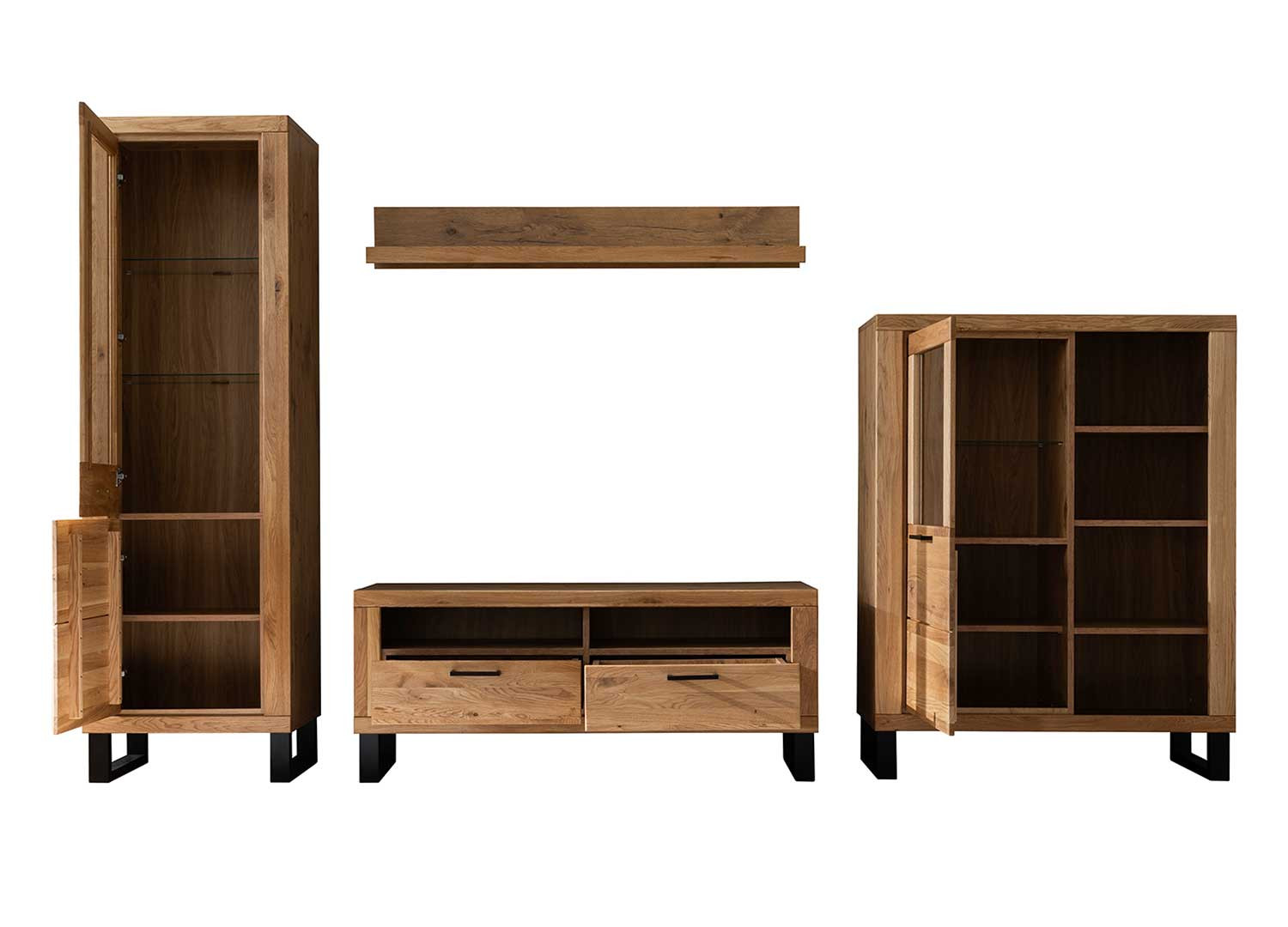 Ensemble TV moderne en bois chêne sauvage Jambo