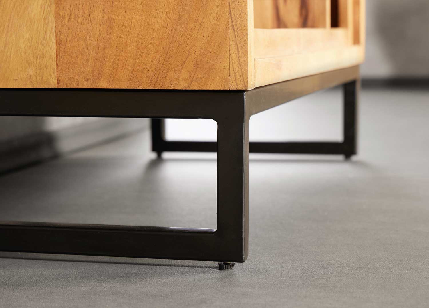 Étagère de rangement 190 cm bois massif et métal