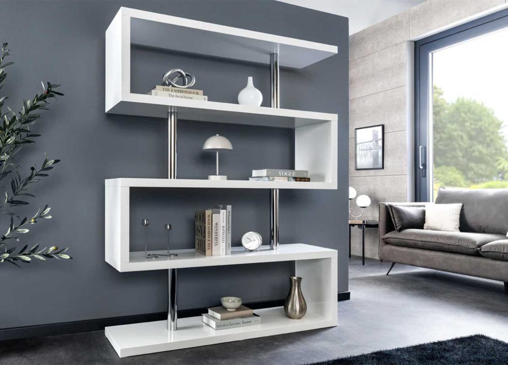 Étagère moderne blanc brillant Nina