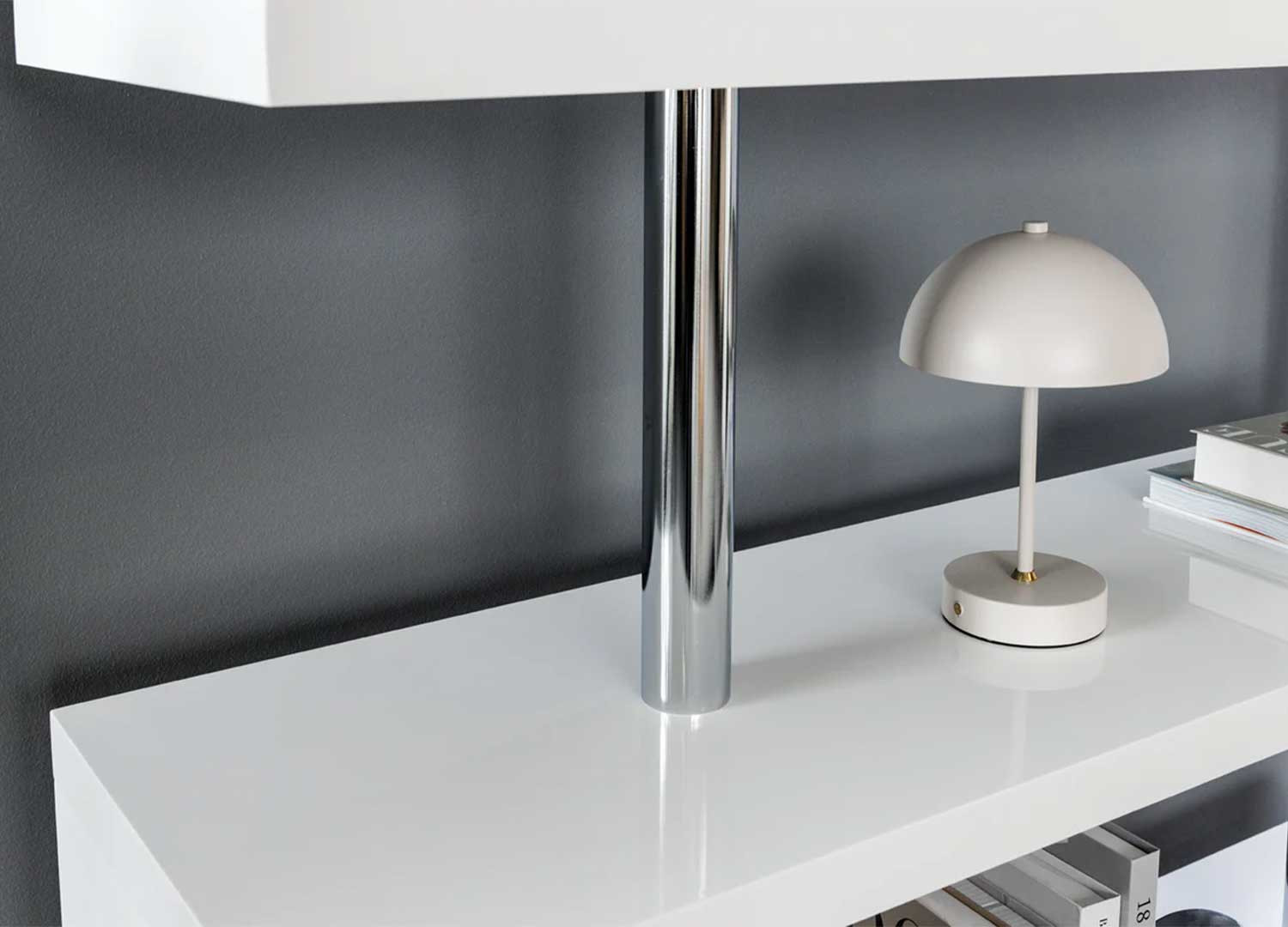 Étagère moderne blanc brillant Nina