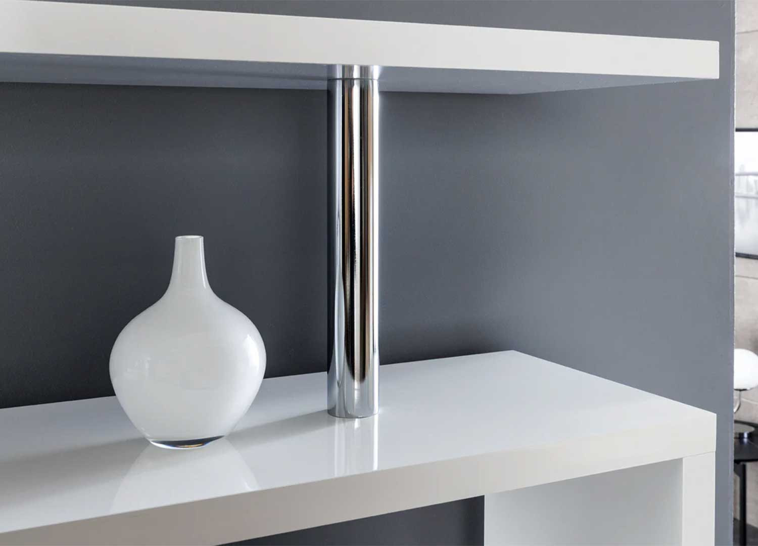 Étagère moderne blanc brillant Nina