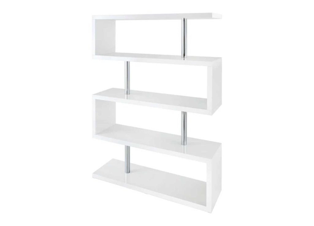 Étagère moderne blanc brillant Nina