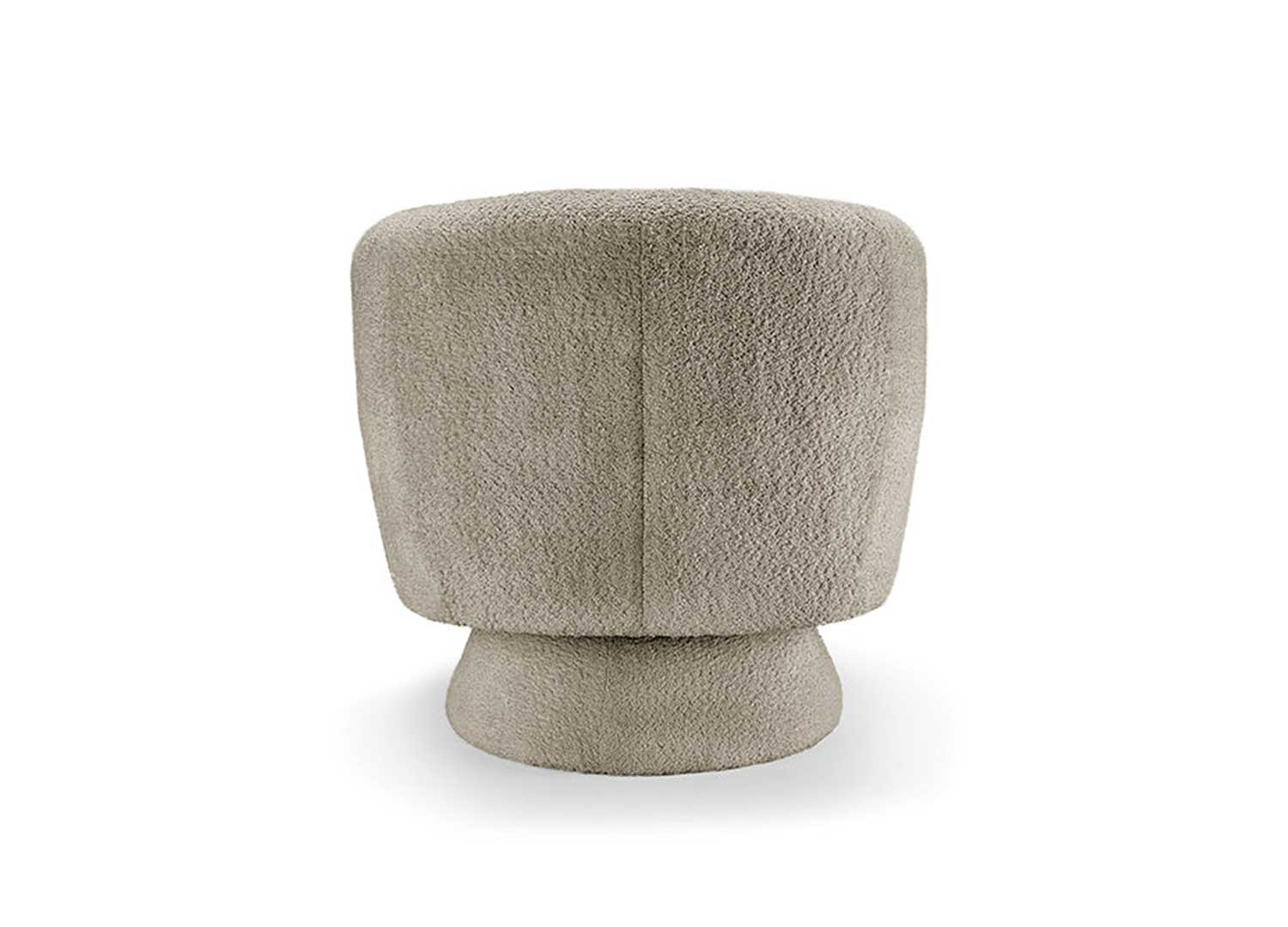 Fauteuil 1 place pivotant bouclé taupe Tirian