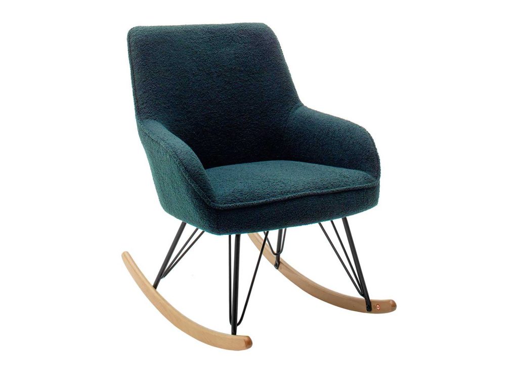 Fauteuil à bascule tissu vert