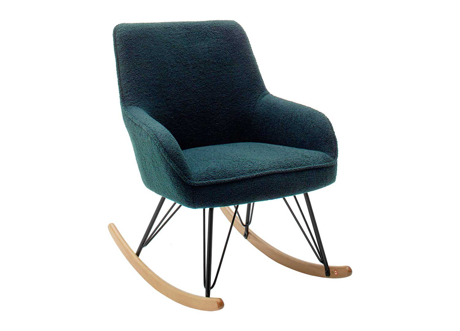 Fauteuil à bascule tissu vert