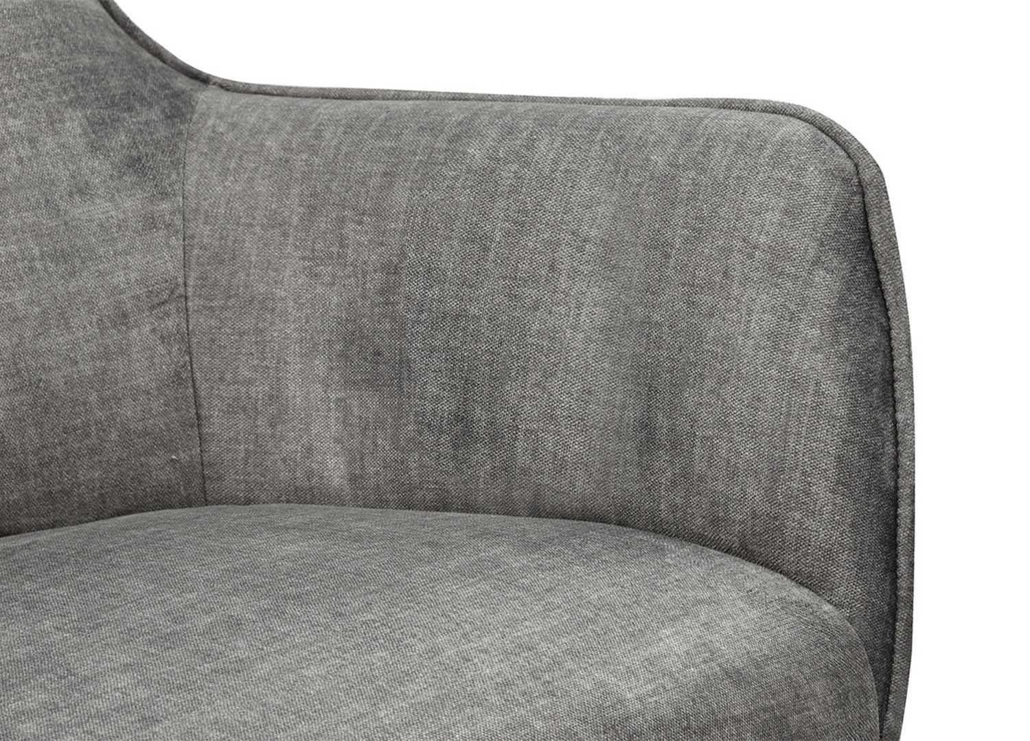 Fauteuil à oreilles pivotant moderne en velours gris Jade