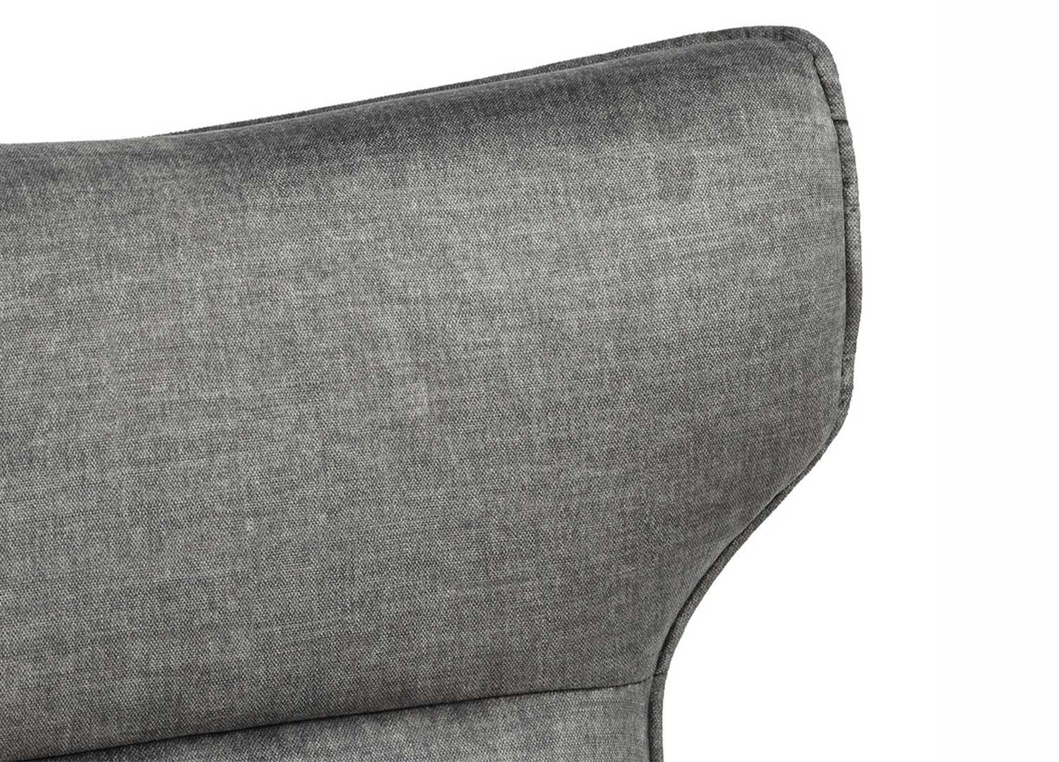 Fauteuil à oreilles pivotant moderne en velours gris Jade