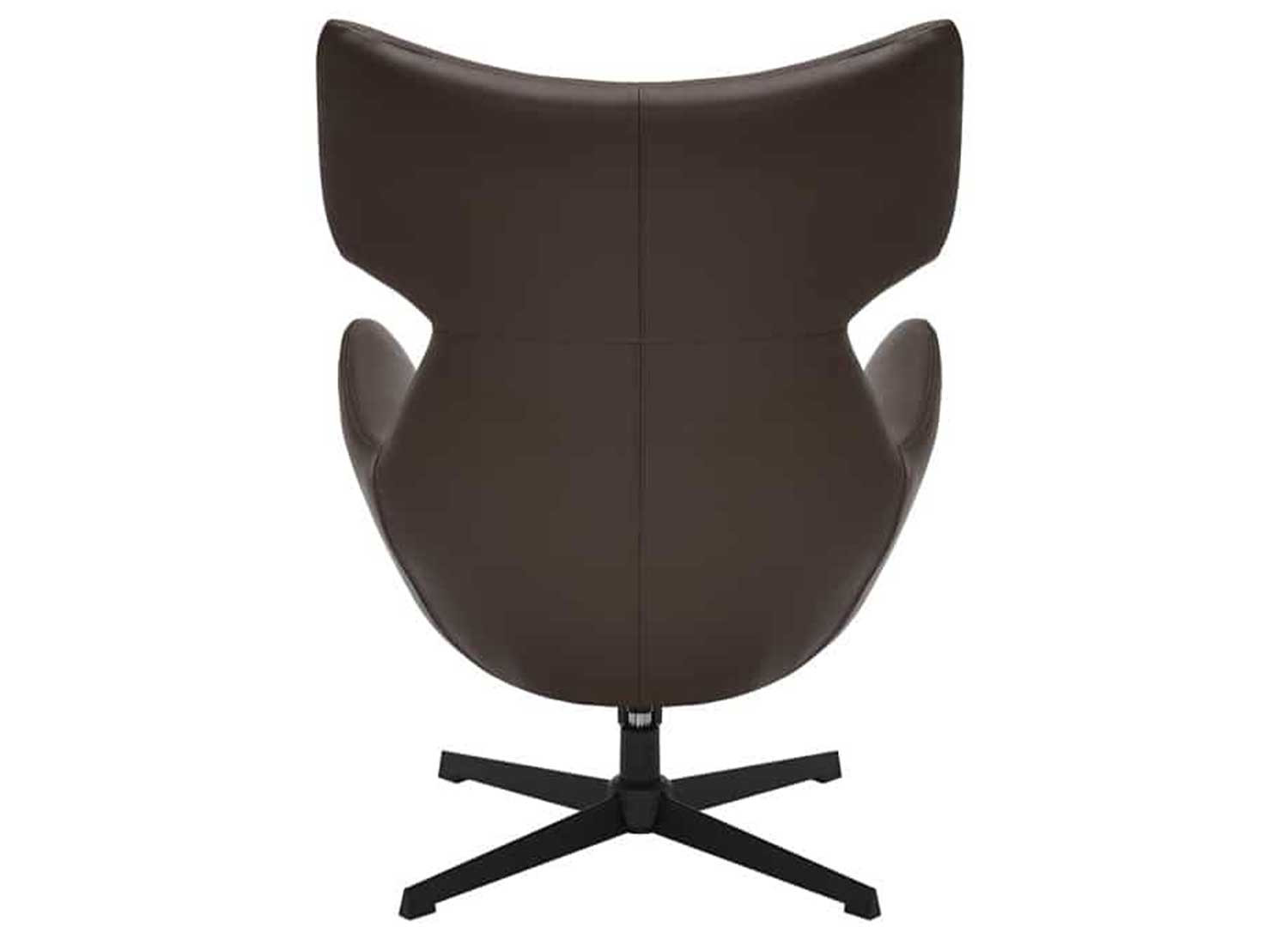 Fauteuil à oreilles pivotant simili cuir marron Jade