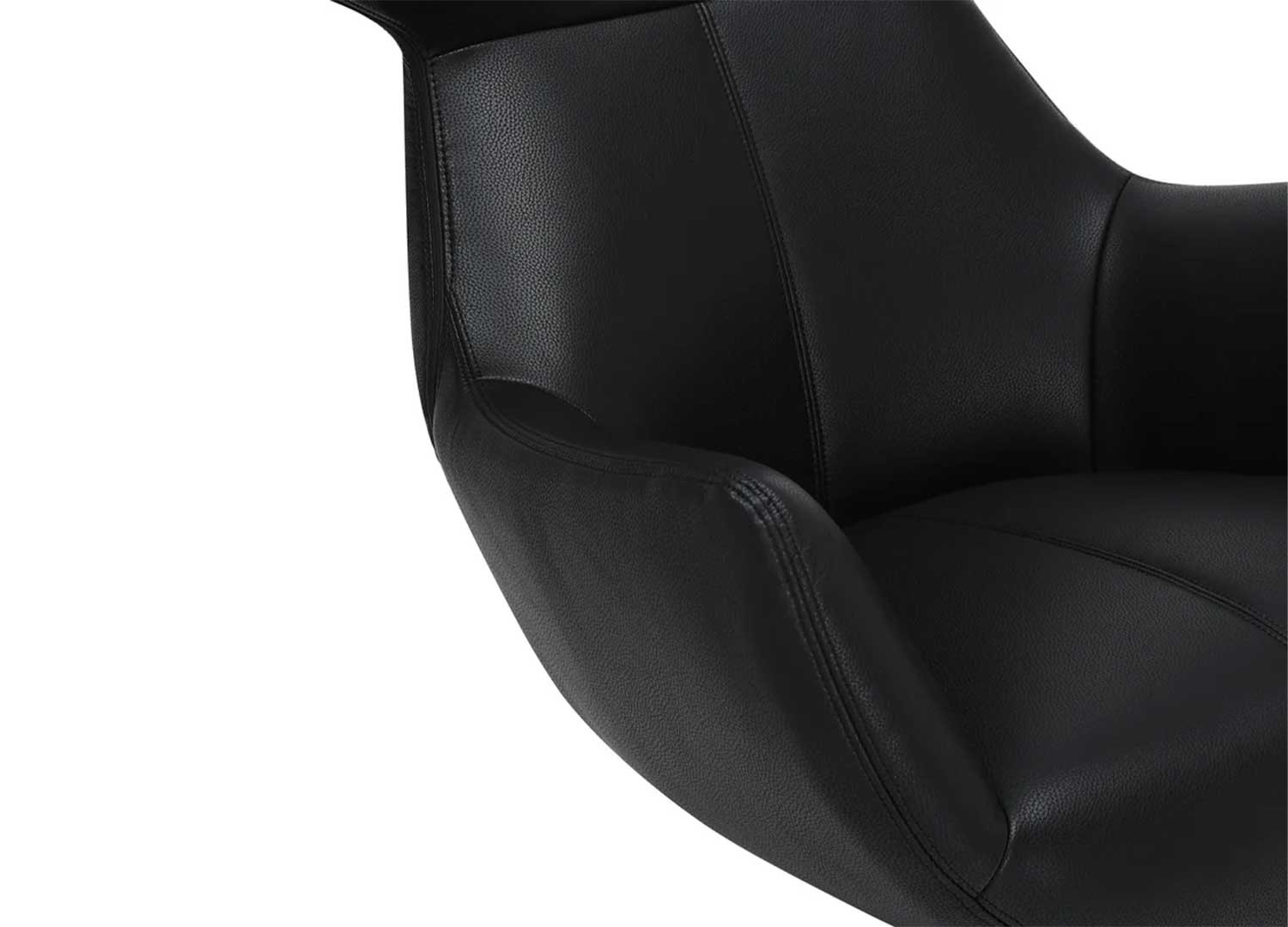 Fauteuil à oreilles pivotant simili cuir noir Jade
