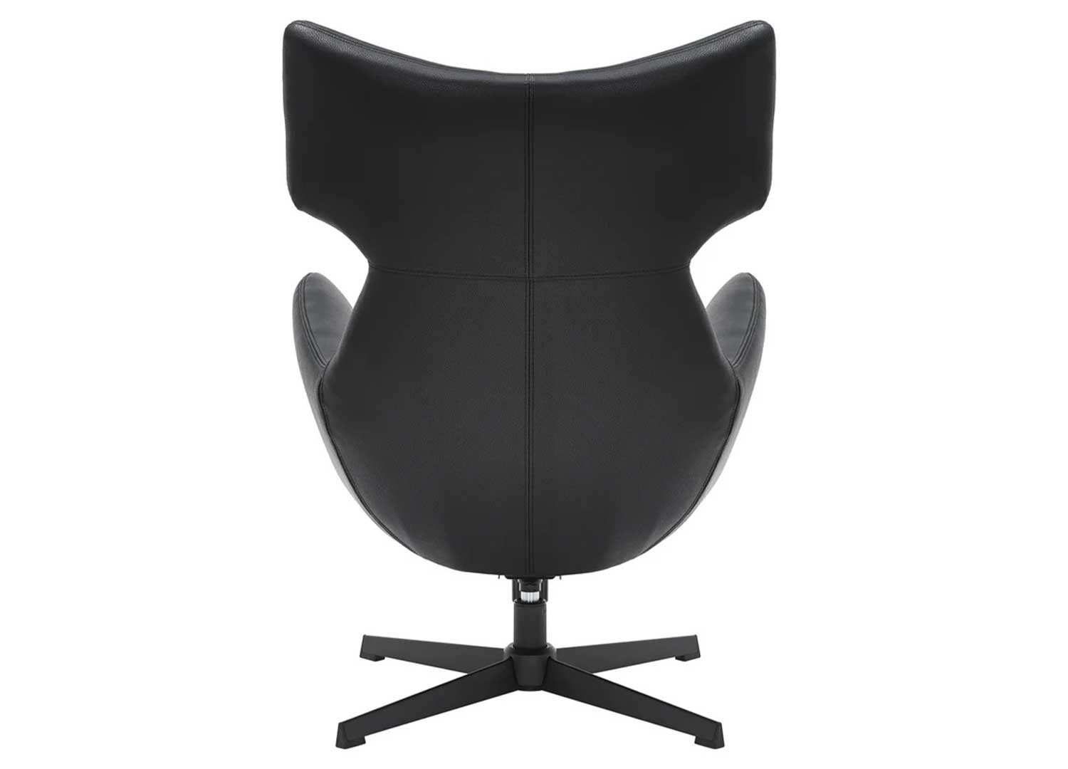Fauteuil à oreilles pivotant simili cuir noir Jade