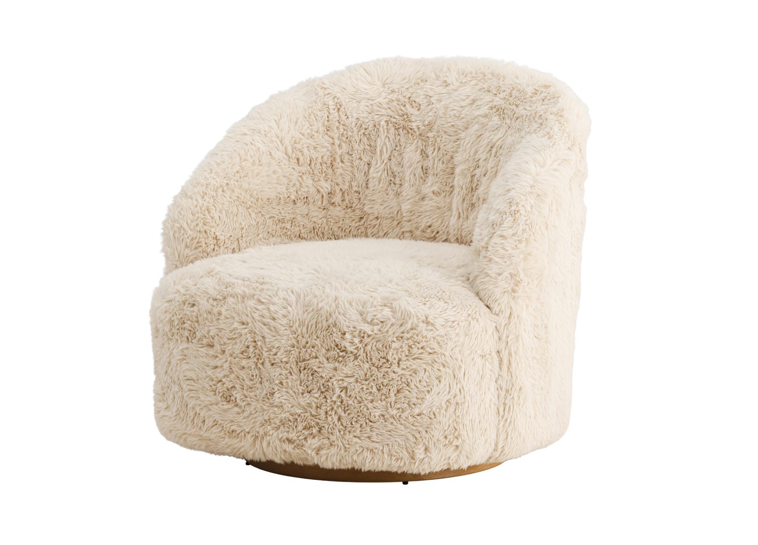 Fauteuil Astru en tissu beige vu sous un autre angle