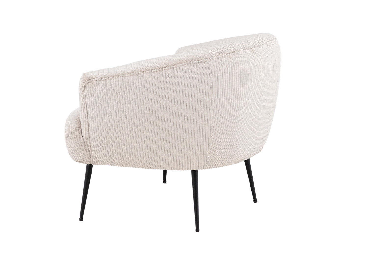 Fauteuil beige en tissu velours côtelé