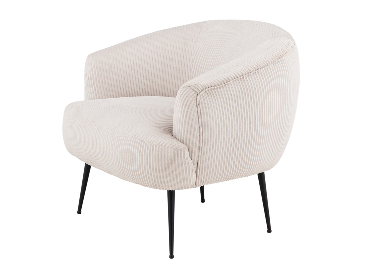 Fauteuil beige en tissu velours côtelé