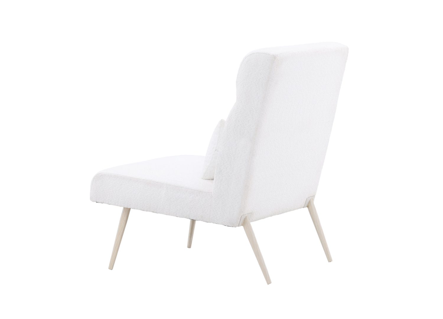 Fauteuil Bloom en tissu teddy blanc vu sous un autre angle