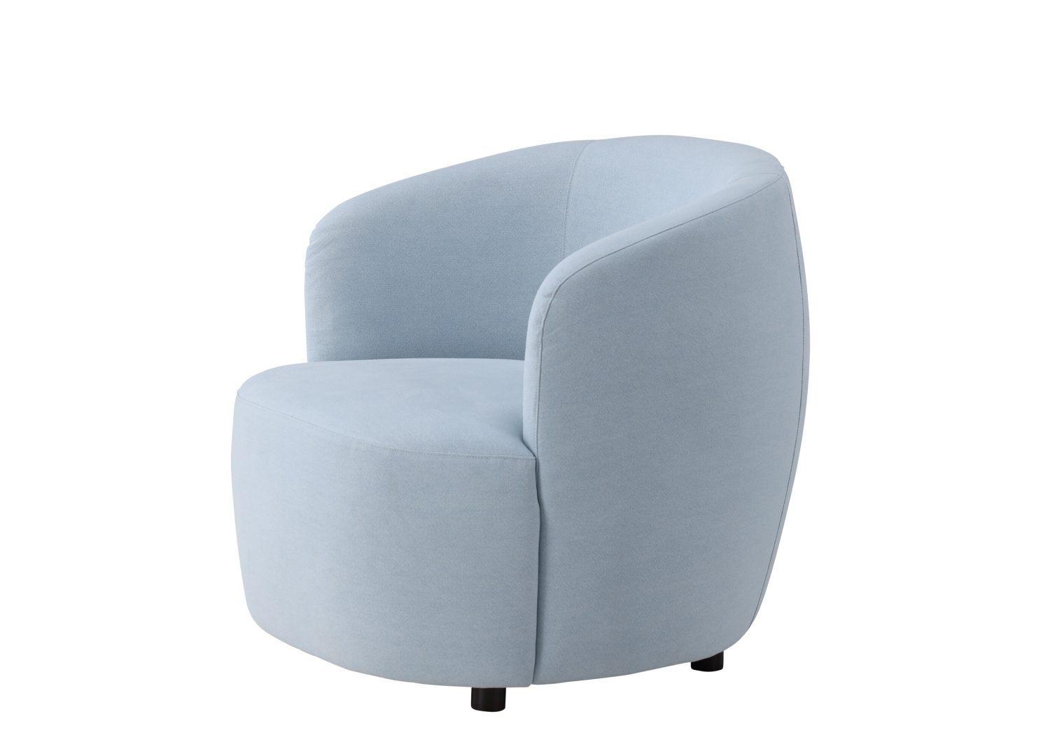 Vue produit du fauteuil Bobbo en tissu effet lin bleu