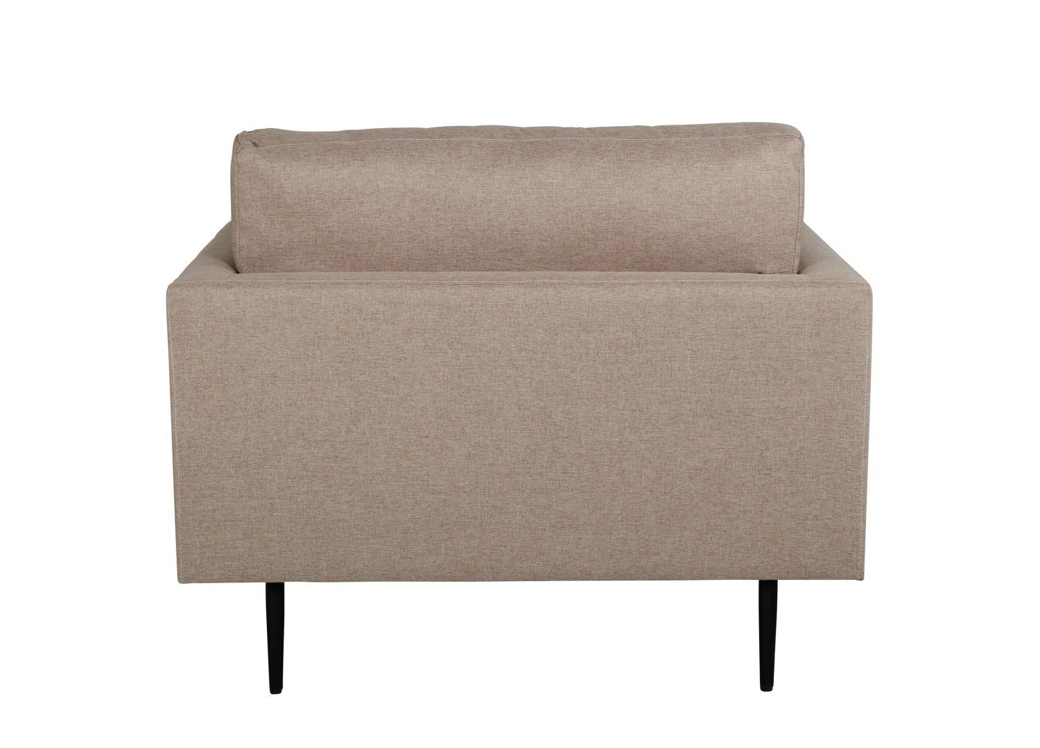 Fauteuil Boom en tissu marron vu sous un autre angle