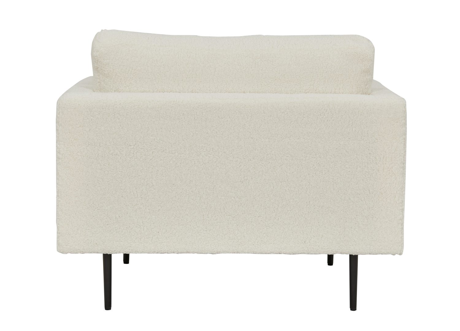 Fauteuil Boom en tissu teddy blanc vu sous un autre angle