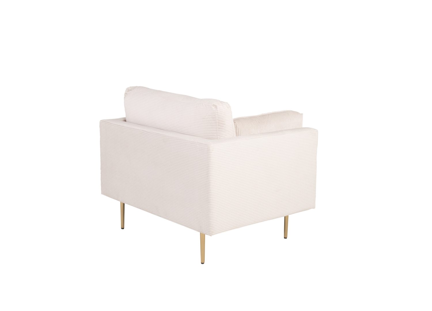 Vue produit du fauteuil Boom en velours côtelé beige clair
