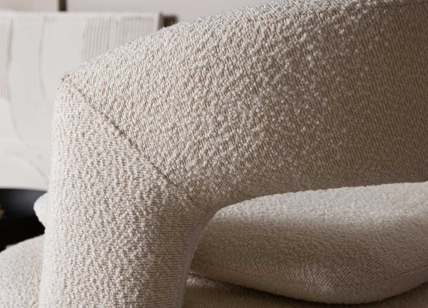 Fauteuil bouclette blanc pivotant