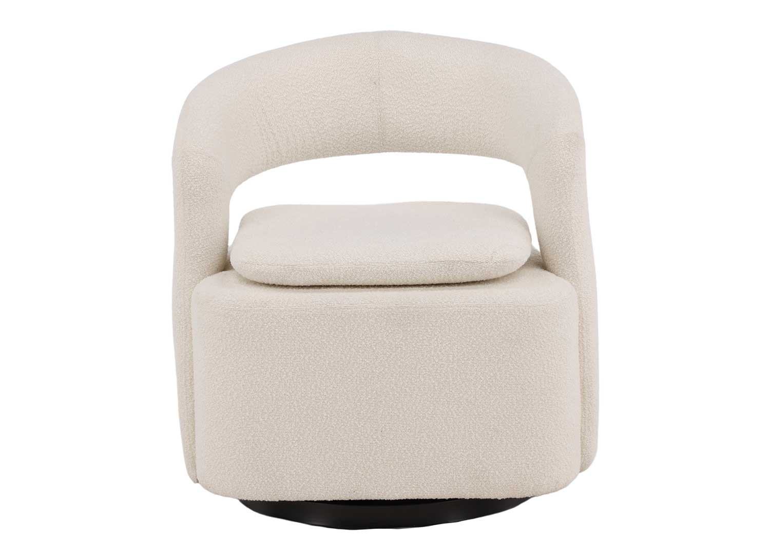 Fauteuil bouclette blanc pivotant