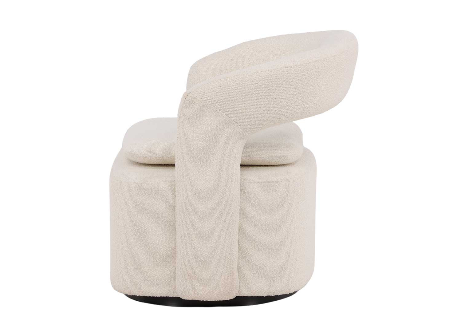 Fauteuil bouclette blanc pivotant