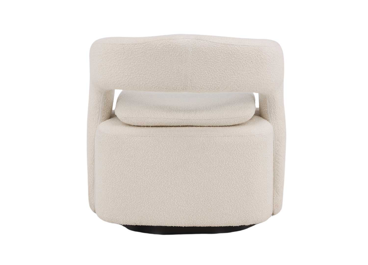 Fauteuil bouclette blanc pivotant