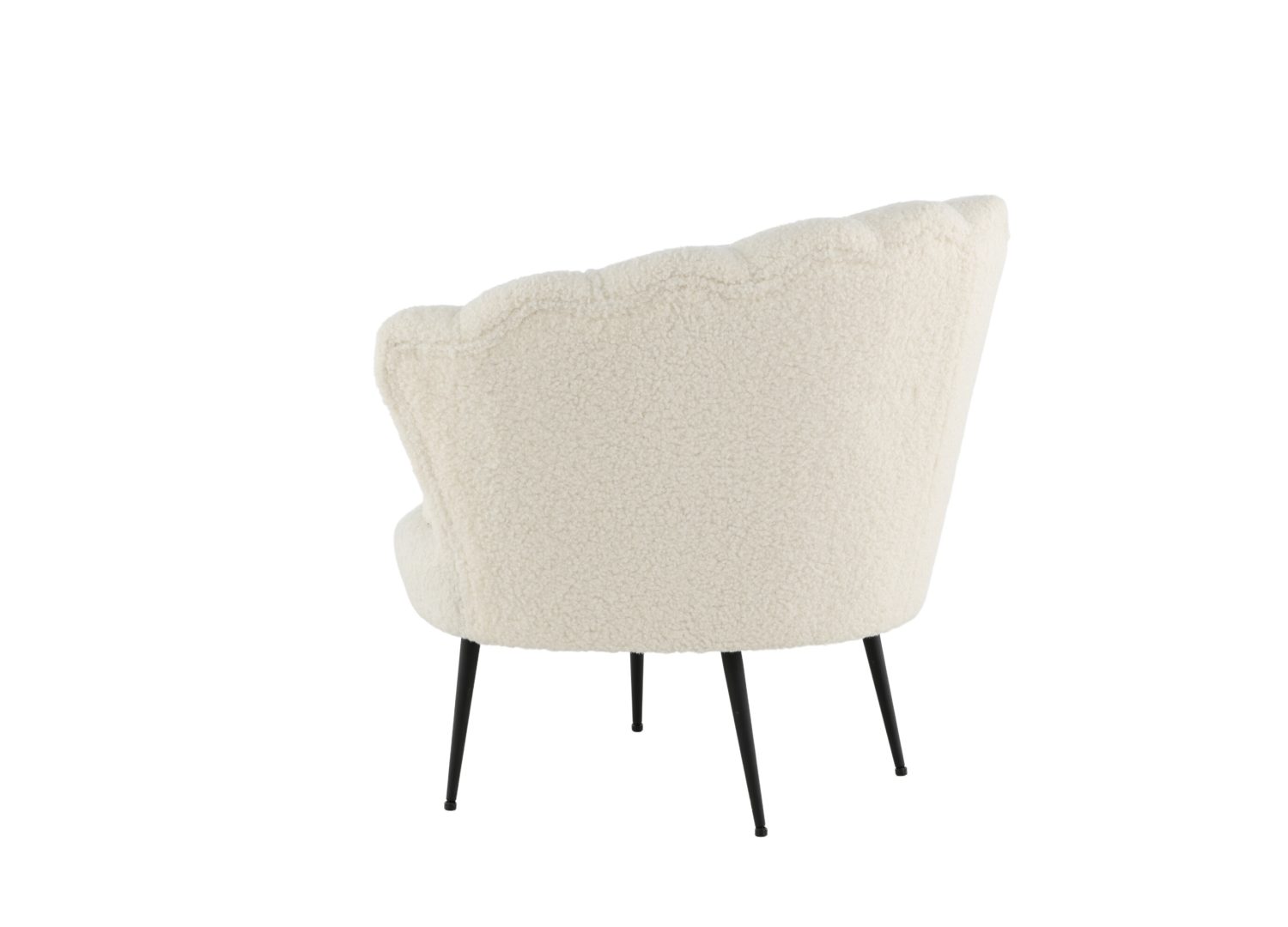Fauteuil Calais en tissu teddy blanc vu sous un autre angle