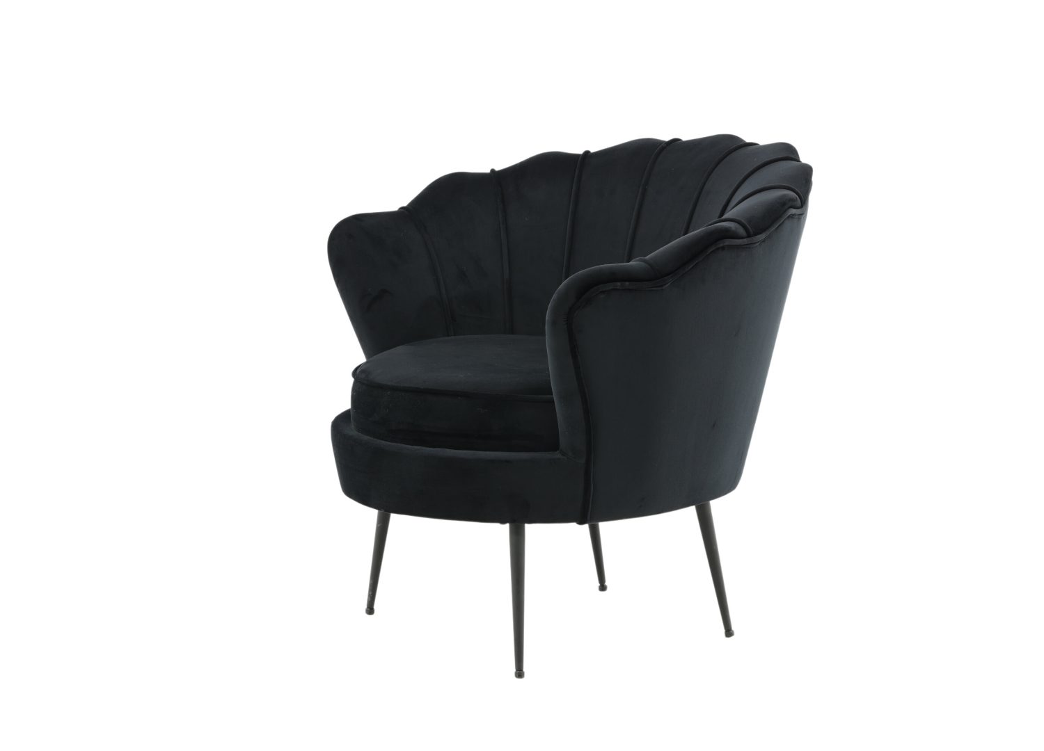 Vue produit du fauteuil Calais en velours noir