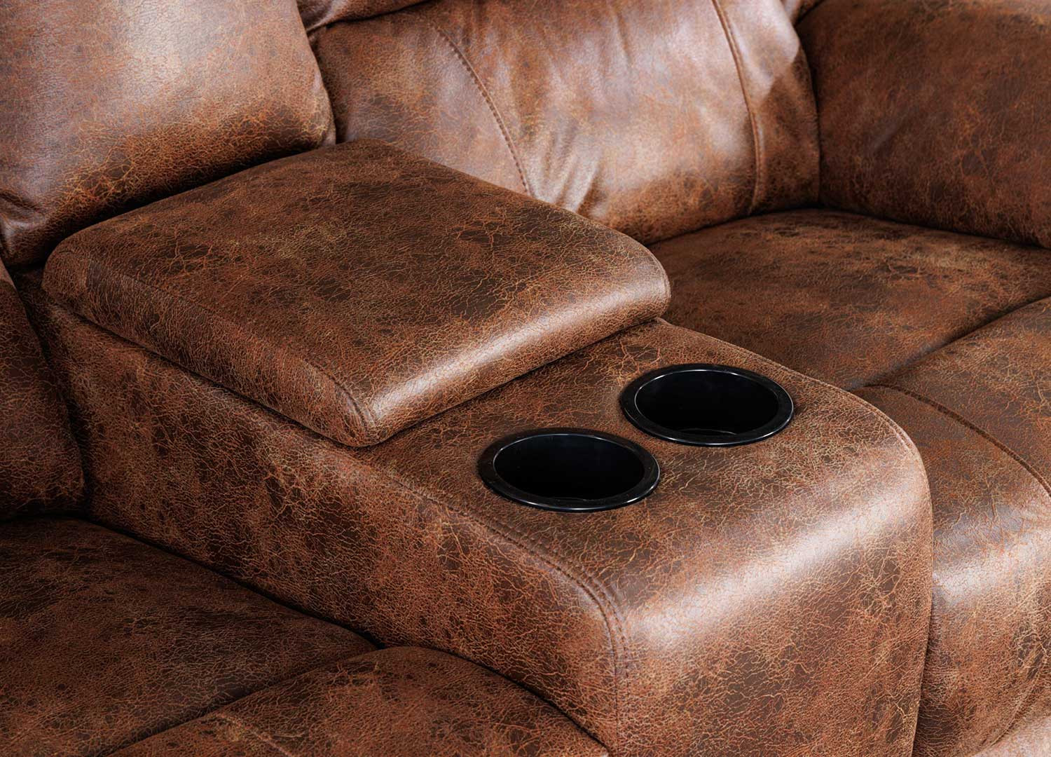 Fauteuil cinéma avec repose-pieds marron antique Muse