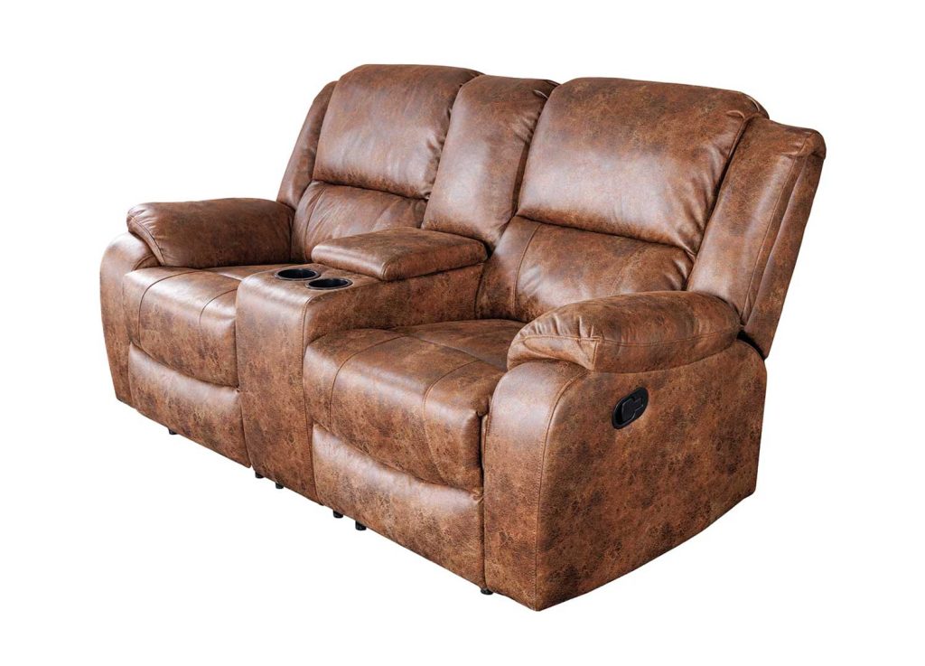 Fauteuil cinéma avec repose-pieds marron antique Muse
