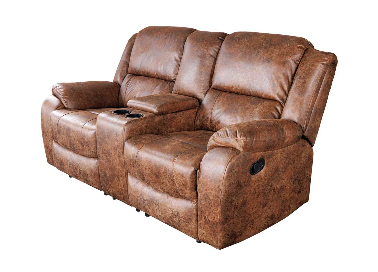 Fauteuil cinéma avec repose-pieds marron antique Muse