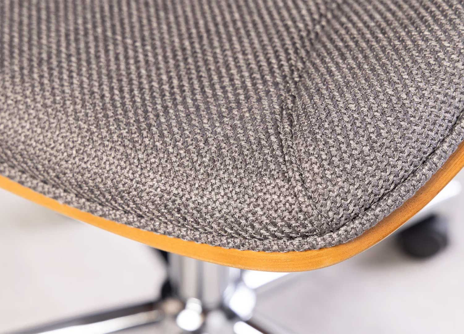 Fauteuil de bureau tissu gris et noyer Oliver