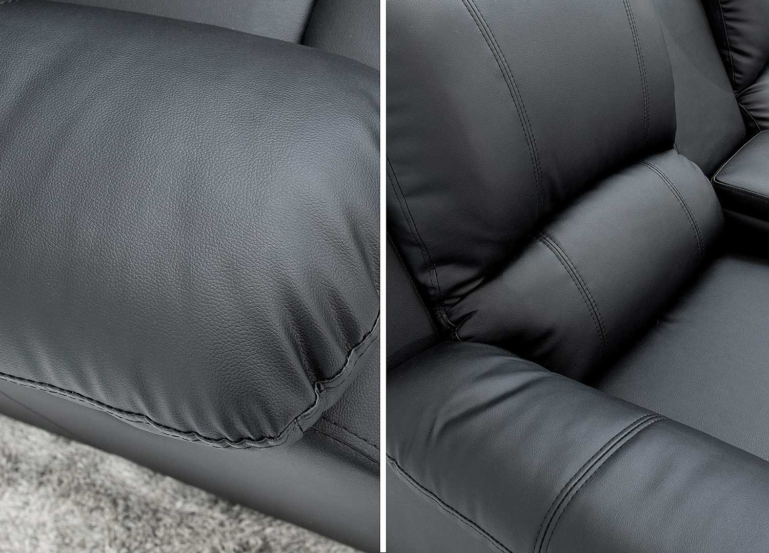 Fauteuil de cinéma 2 places simili cuir noir