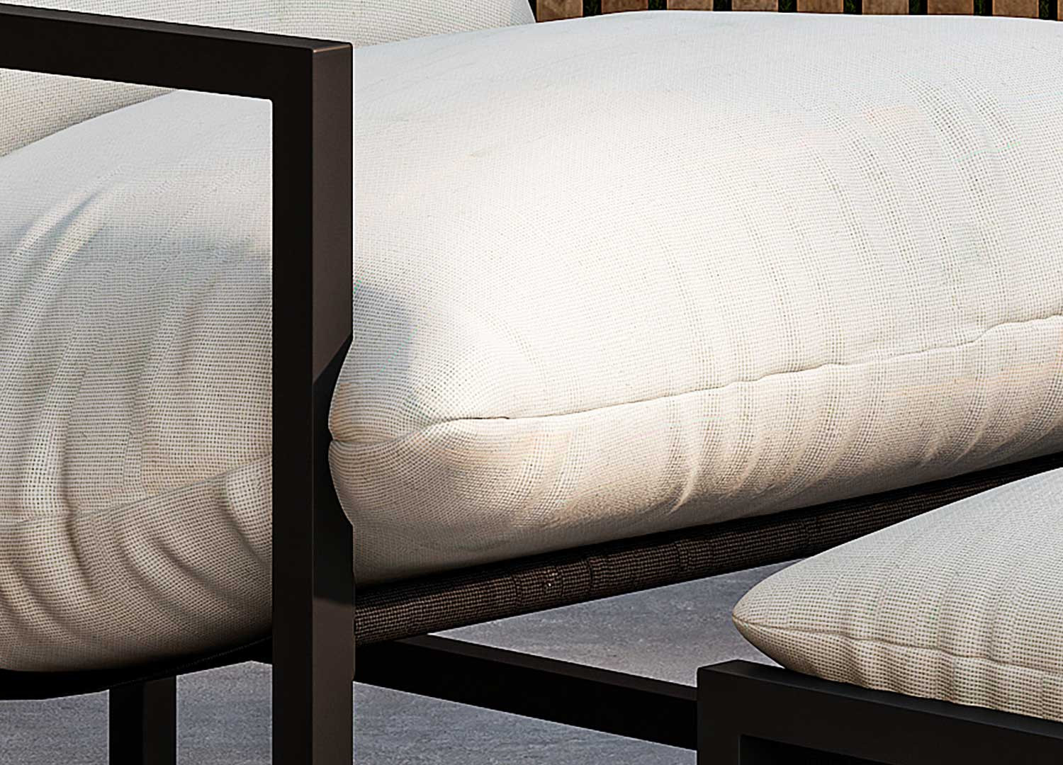 Fauteuil de jardin avec repose pieds beige et noirCorso