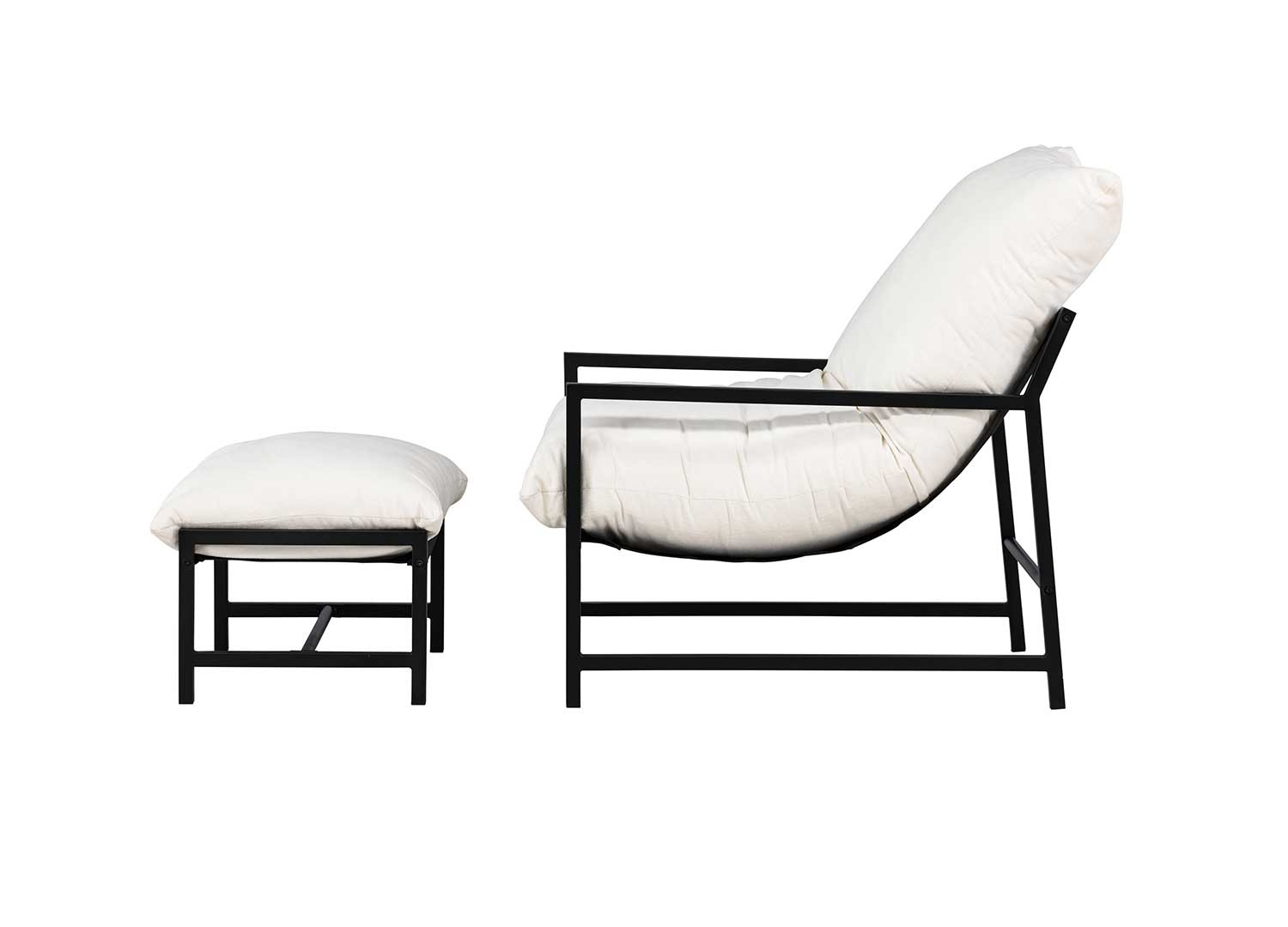 Fauteuil de jardin avec repose pieds beige et noirCorso