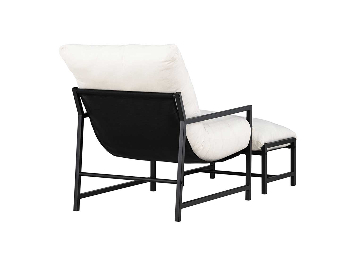 Fauteuil de jardin avec repose pieds beige et noirCorso