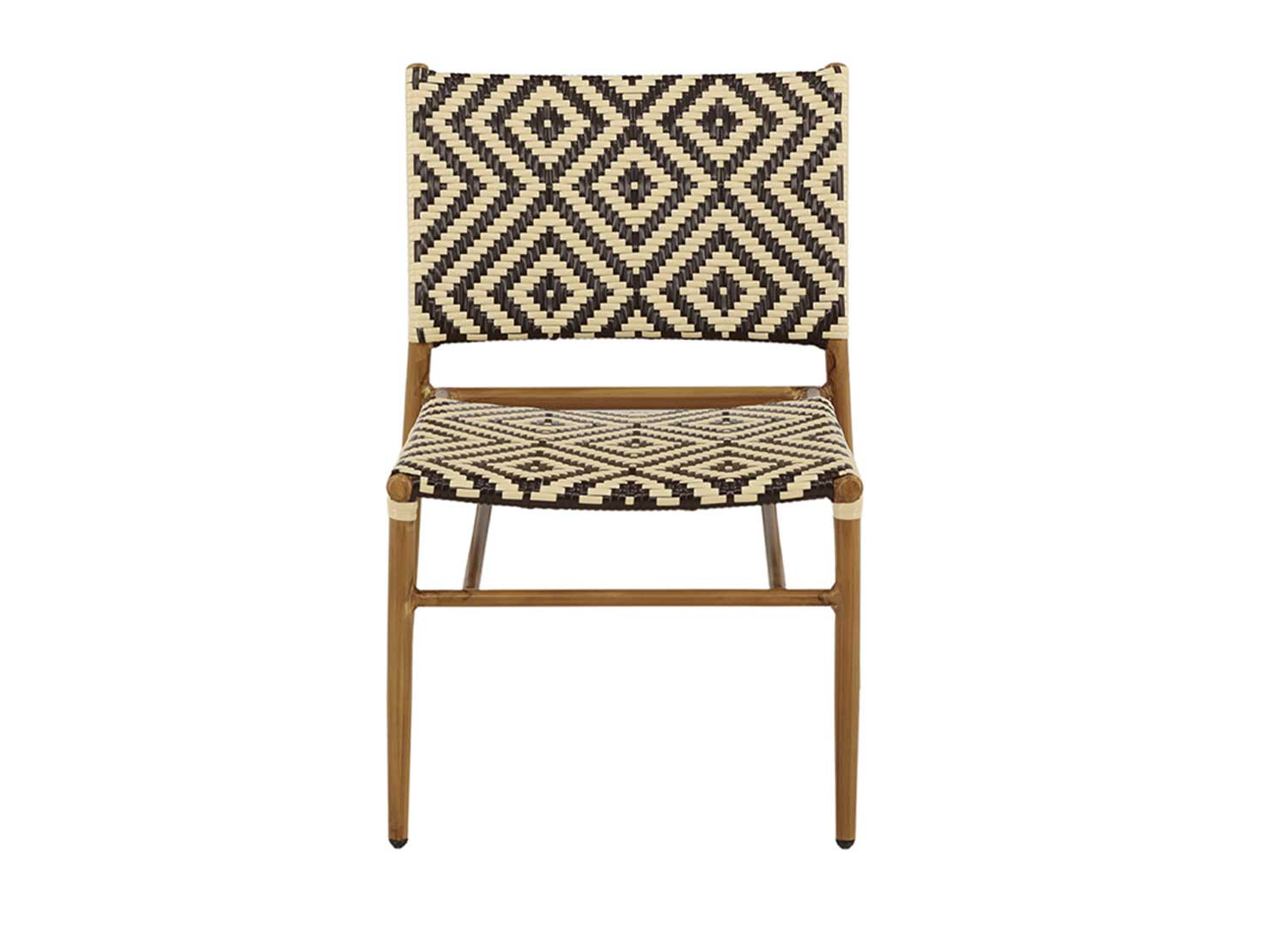 Fauteuil de jardin en rotin synthétique beige et marron