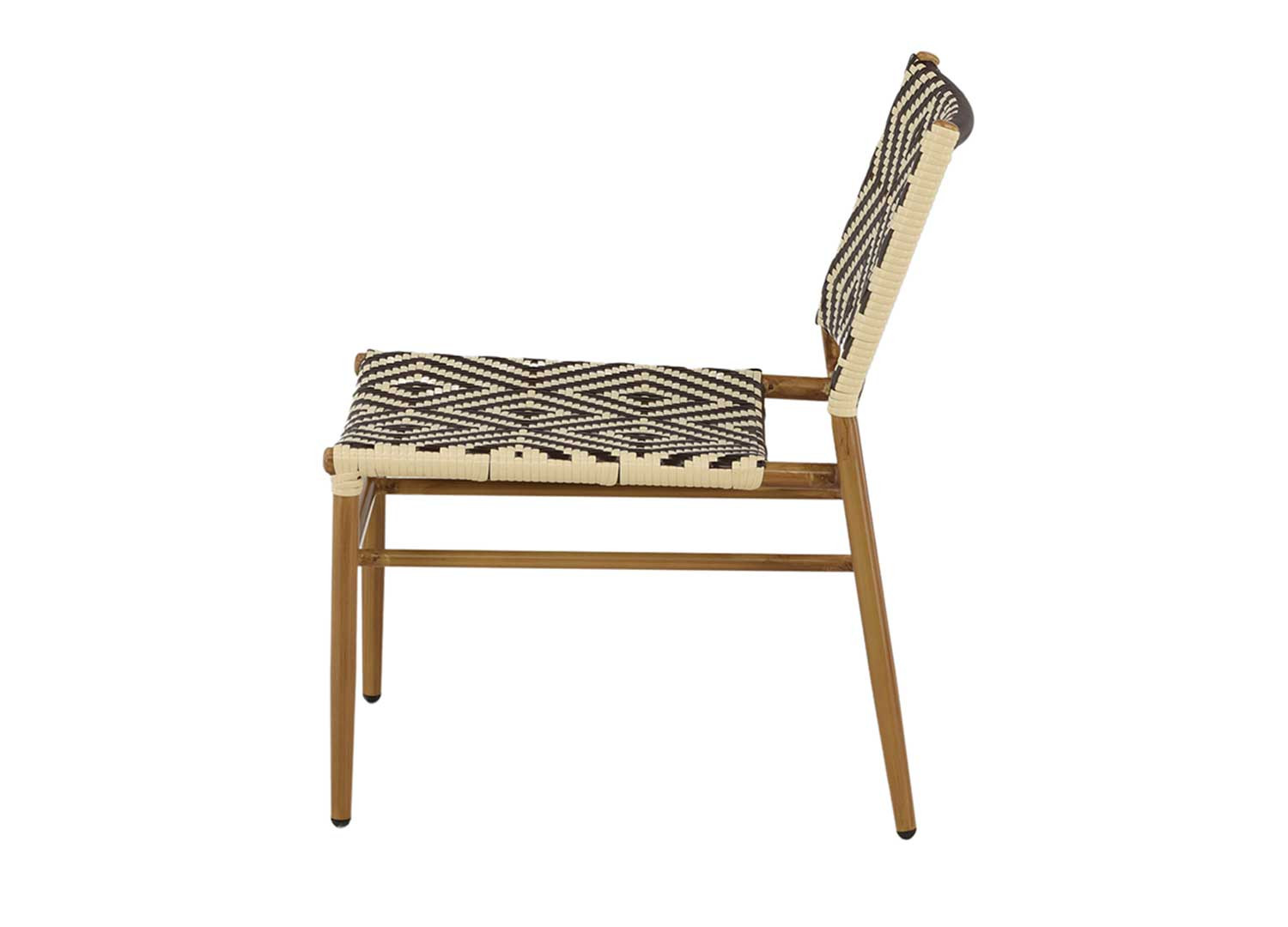 Fauteuil de jardin en rotin synthétique beige et marron